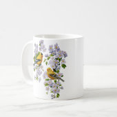 Goldfinch Birds & Flowers U-Pick背景色 コーヒーマグカップ (正面左)