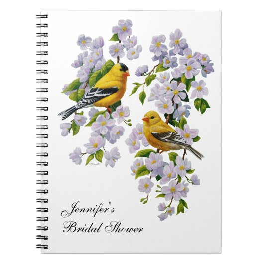 Goldfinch Birds & Flowers U-Pick背景色 ノートブック (正面)