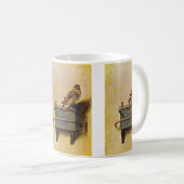 Goldfinch。、Carel Fabritius著Puttertje コーヒーマグカップ (正面右)