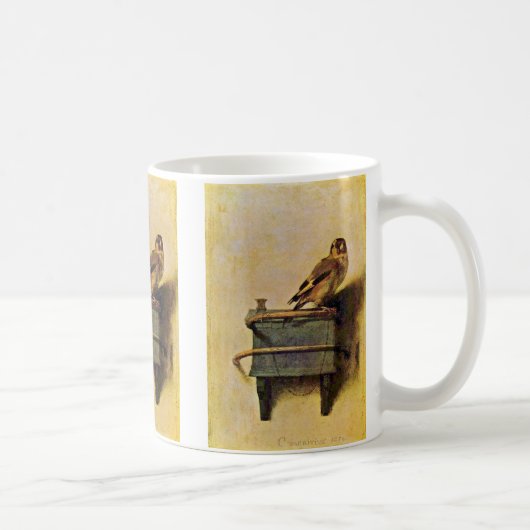 Goldfinch。、Carel Fabritius著Puttertje コーヒーマグカップ (右)