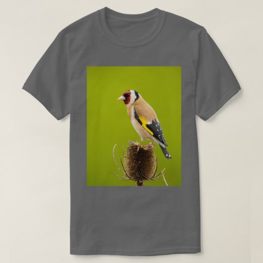 Goldfinch on teasel tシャツ (デザイン正面)