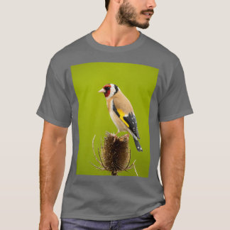 Goldfinch on teasel tシャツ
