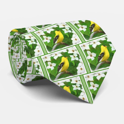 Goldfinch Painting - Cute Original Dog Art ネクタイ (ロール)