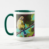 Goldfinch Painting - Gift for Bird Lovers マグカップ (左)