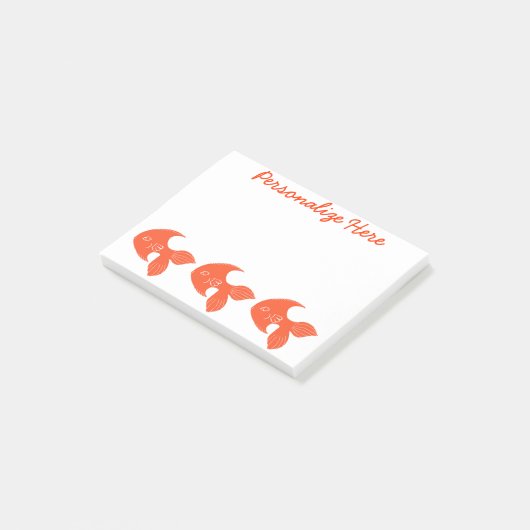 Goldfishパーソナライズされた Post-it® Notes 4 x 3 ポストイット (アングル)