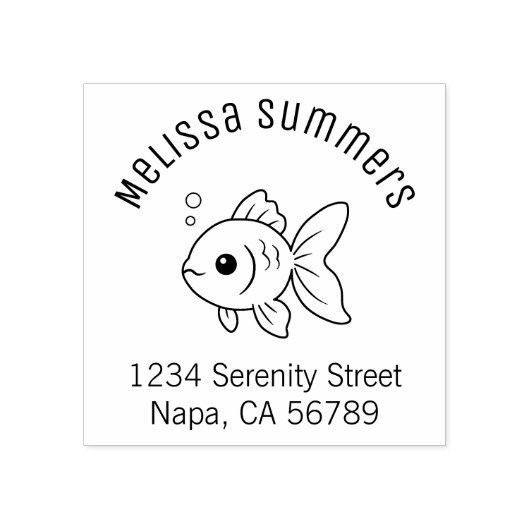 Goldfish Arch Address ラバースタンプ (インプリント)