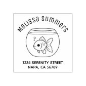 Goldfish in a Fish Bowl Arch Address ラバースタンプ (インプリント)