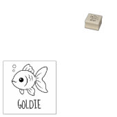 Goldfish Pet Custom Name 1x1 ラバースタンプ (押印)