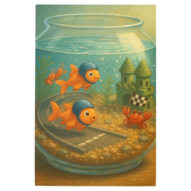  Goldfish Rally – Underwater Speed & Shrimp Cheerl メタルプリント (正面)