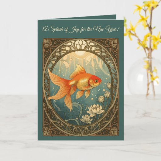 Goldfish Serenity Nowruz Celebration カード (黄色い花)