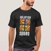 Goldfish Squad Team Fish Ironic Saying Sunglasses Tシャツ (正面)