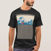 GoldFish Surfing Great Wave Off Kanagawa Surfer Tシャツ (正面)