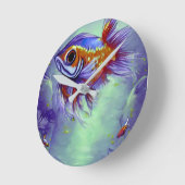 Goldfish under water aquarium ラウンド壁時計 (傾斜)