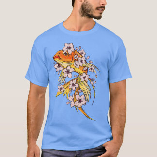 Goldfish with funny goldfish and cherry blossoms a tシャツ