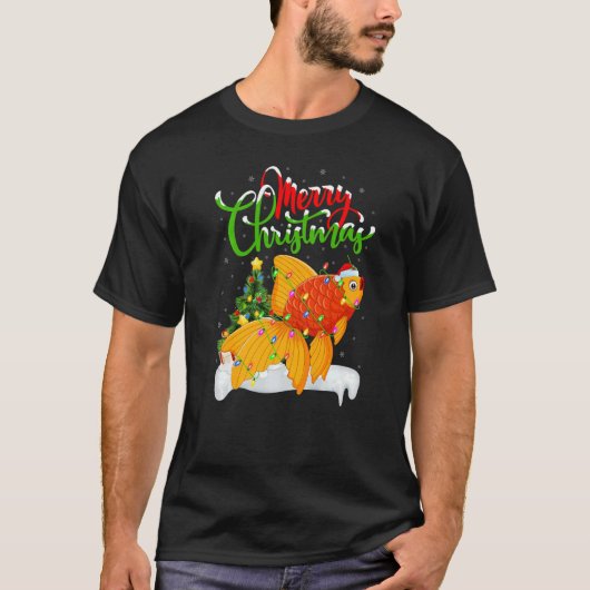 Goldfish  Xmas Decorations Santa Goldfish Christma Tシャツ (正面)