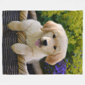 Goldieの魅了の子犬 フリースブランケット (正面(横))