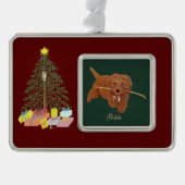 Goldie Doode Christmas Tree Framed Ornament シルバープレートフレームオーナメント (正面)