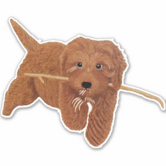 Goldie Doodle Custom-Cut Extra Large Vinyl Sticker シール (正面)