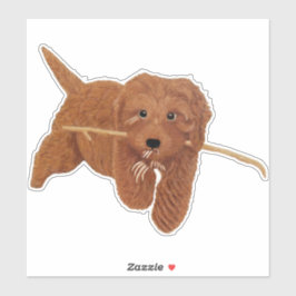 Goldie Doodle Custom-Cut Extra Large Vinyl Sticker シール