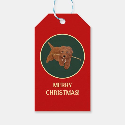 Goldie Doodle Red ギフトタグ (正面)