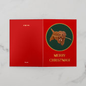 Goldie Doodle Red 箔グリーティングカード (外側レイダウン)