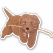 Goldie Doodle Small Custom-Cut Stickers シール (正面)