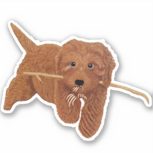 Goldie Doodle Small Custom-Cut Stickers シール (正面)