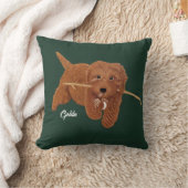 Goldie Doodle Throw Pillow クッション (ブランケット)