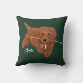 Goldie Doodle Throw Pillow クッション (裏面)