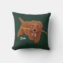 Goldie Doodle Throw Pillow クッション