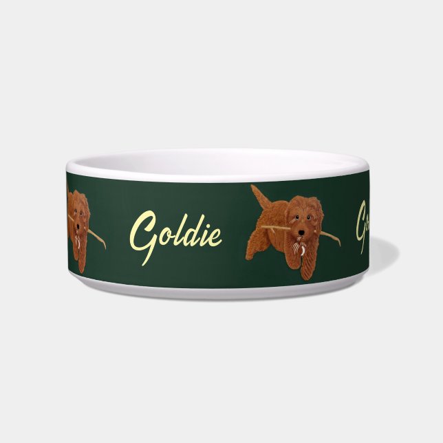 Goldie Golden Doodle Dog ボウル (正面)