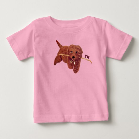 Goldie Golden Doodle Girl ベビーTシャツ (正面)