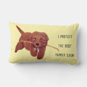 Goldie Golden Doodle Throw Pillow ランバークッション (裏面)