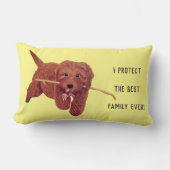 Goldie Golden Doodle Throw Pillow ランバークッション (正面)