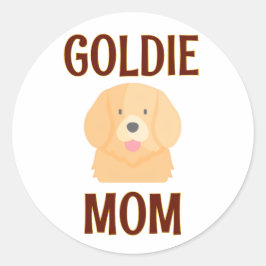 Goldie Golden Retriever Dog Mom Dad Pet Lovers ラウンドシール