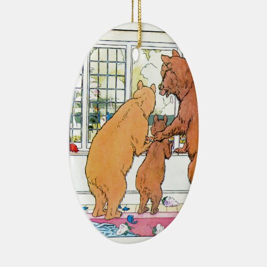 Goldilocksおよび3頭のくま セラミックオーナメント (右)