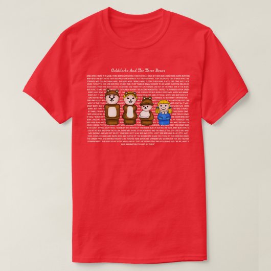Goldilocks and the Three Bearsの物語 Tシャツ (デザイン正面)