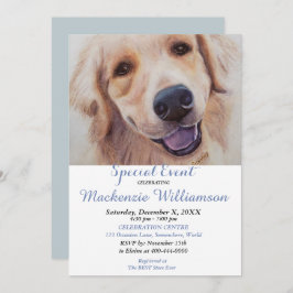 GOLDLEN LAB WISHESハッピーバースデー 招待状