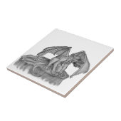 GOLEM – ガーゴイル白黒デザイン タイル (側面)