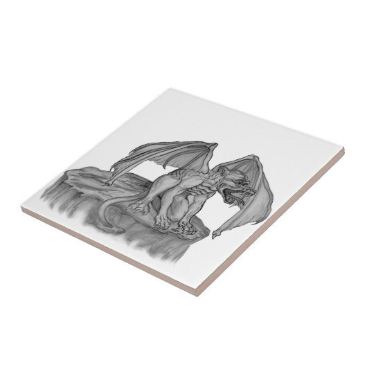 GOLEM – ガーゴイル白黒デザイン タイル (側面)