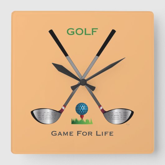 GOLF – ライフゲーム スクエア壁時計 (正面)