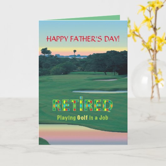 GOLF - 退職した「遊s Golf Is A Job」 カード (黄色い花)