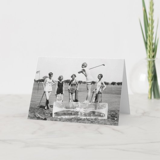 Golf 1926年を遊んでいるフラッパーの女の子 カード (正面)