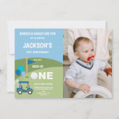 Golf 1st Birthday Invitations with photo 招待状 (正面)