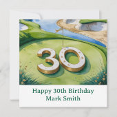 Golf 30th Birthday on golf course カード (正面)