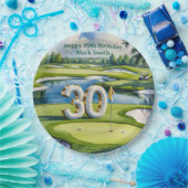 Golf 30th Birthday on golf course ペーパープレート (パーティー)