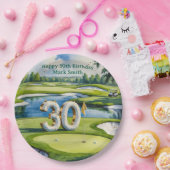 Golf 30th Birthday on golf course ペーパープレート (パーティー)
