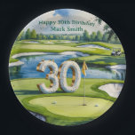 Golf 30th Birthday on golf course ペーパープレート<br><div class="desc">Golf 30th Birthday on golf course Paper Plates</div>