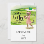 Golf 40th Birthday for cat woman golfer on course 招待状 (正面)
