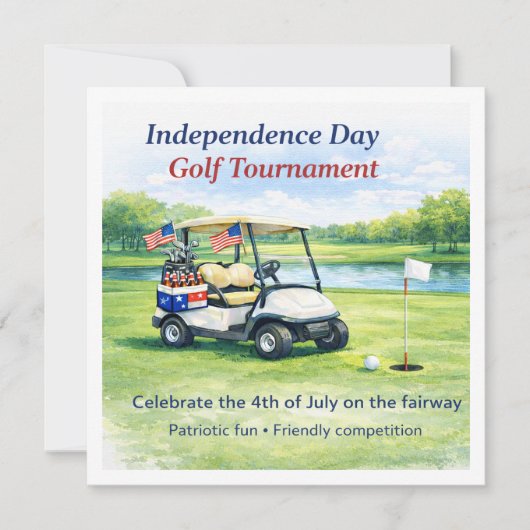 Golf  4th July Independence Day  招待状 (正面)